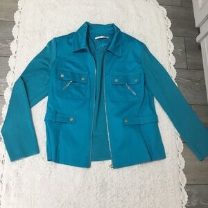 Peter Nygard Blue Full Zip Jacket size L/XL